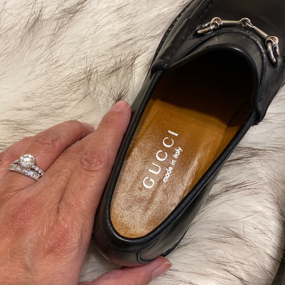 Authentic Gucci Black Leather Horsebit Women’s Loafers - Picture 8 of 10